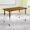 Flash Furniture Rectangle 28 W, 47.5 L, 30 H, Chrome, Laminate, Particleboard, Steel, Wood Grain XU-A3048-CON-OAK-T-A-CAS-GG - alternate 1